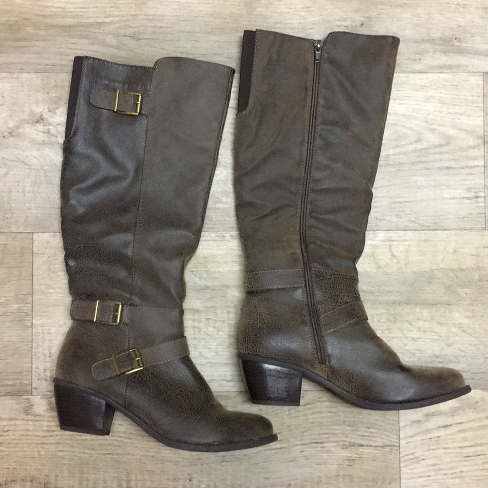 Nicole “Dakota” Knee High Boots Brown